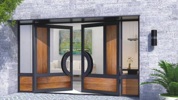 Pintu rumah dengan desain kontemporer